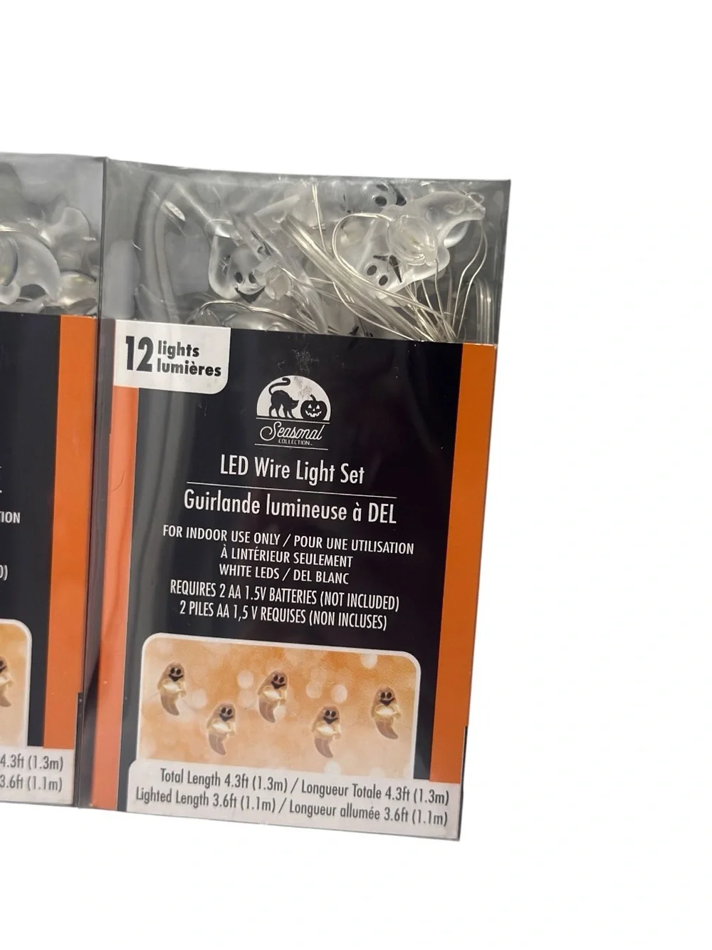 Seasonal Collection Halloween LED White Ghost String Light Sets, 3 Pack NWT